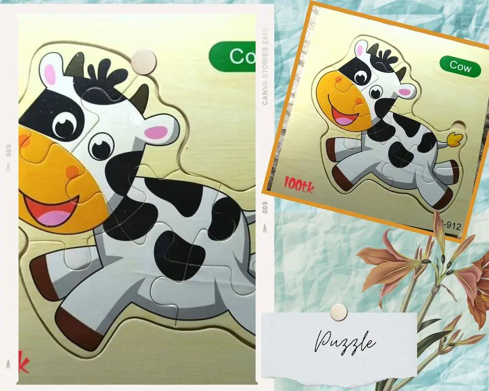 Wooden Puzzle - Cow