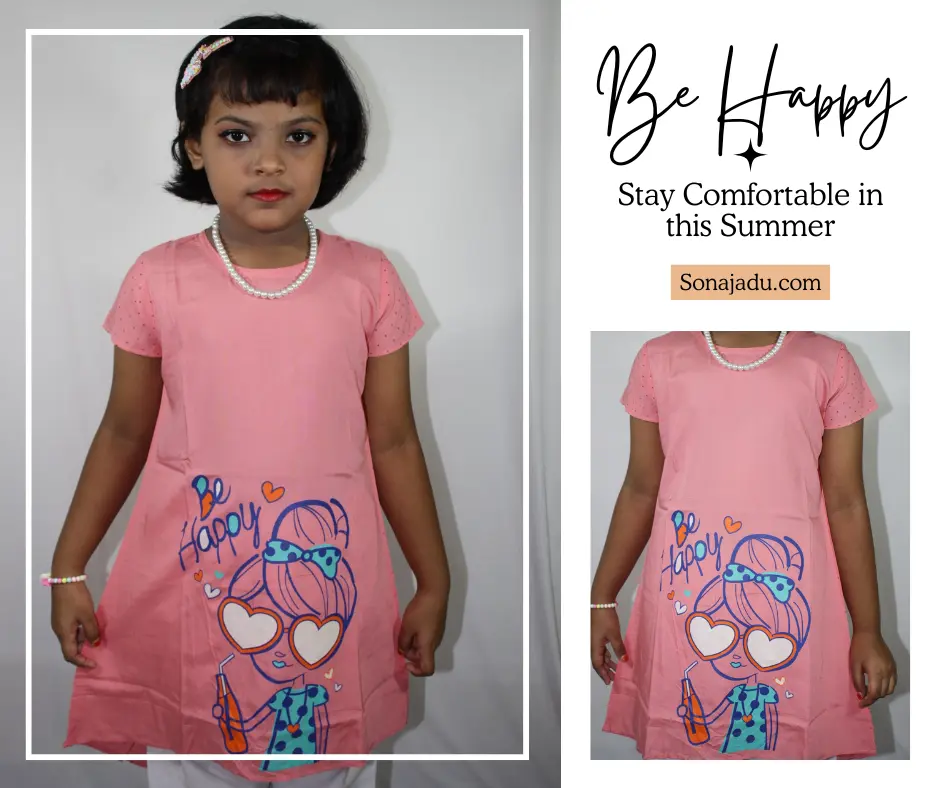Be Happy Girls - Stylish Baby Frock - Baby Girl Dress Online BD