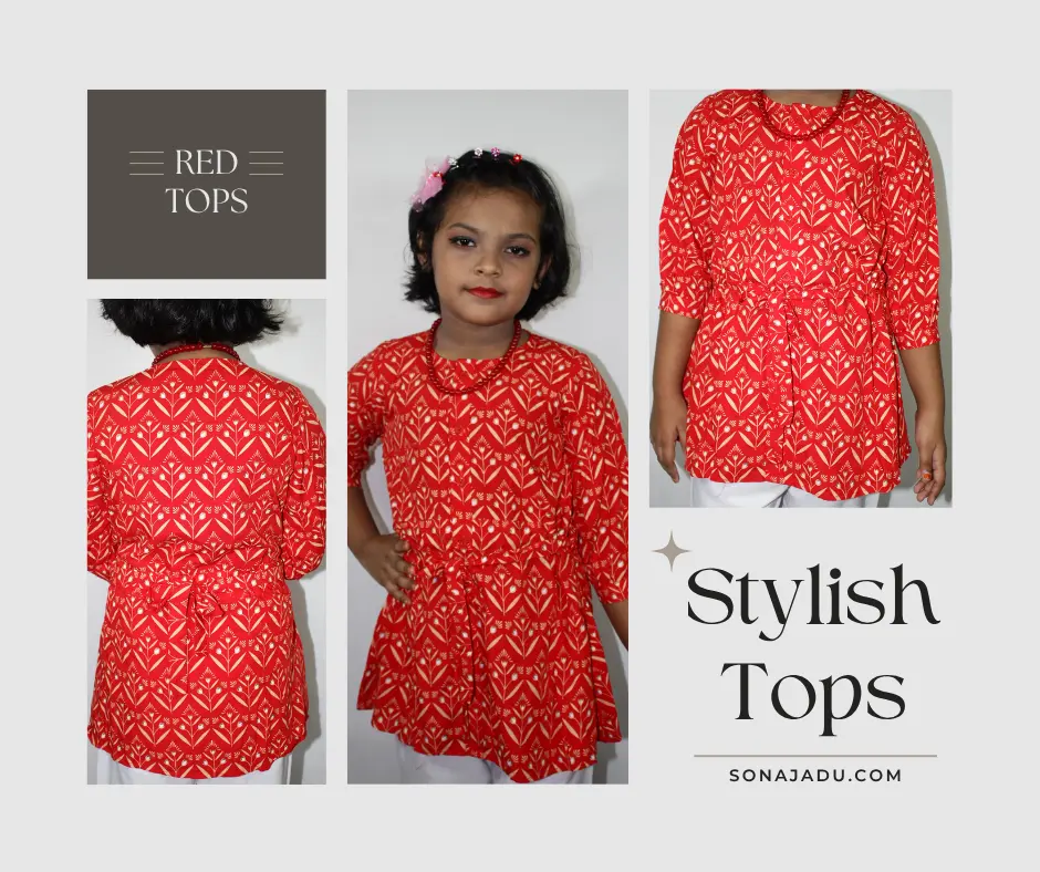 Cotton Tops Red - Stylish Baby Tops - Baby Girl Dress Online BD