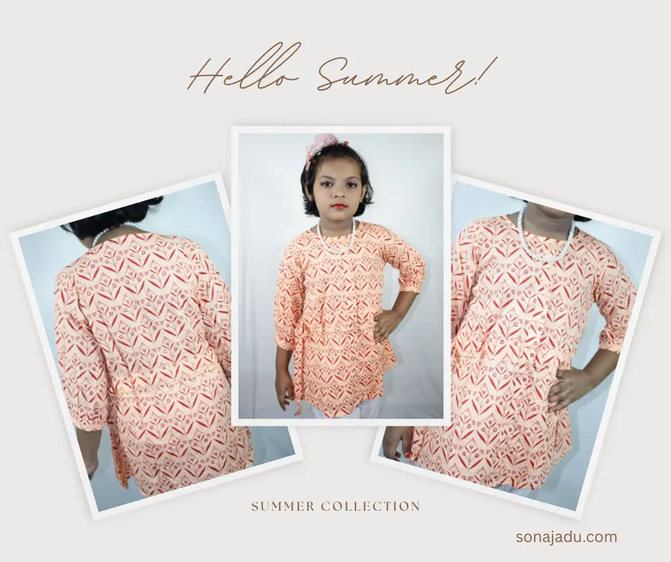Cotton Tops Peach Color - Stylish Baby Tops - Baby Girl Dress Online BD
