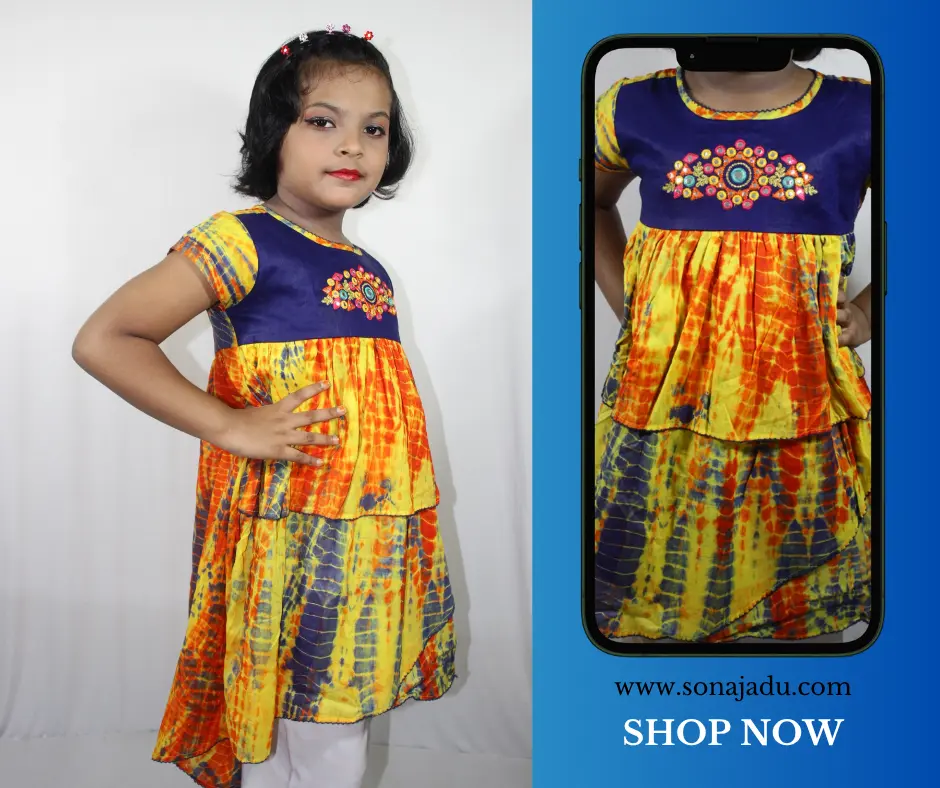Batik Print Frock for Girls