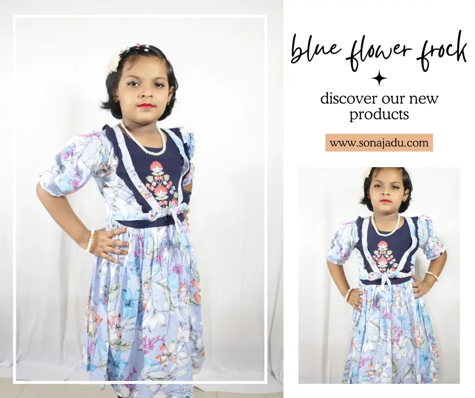 Large Floral Print Frock for Girls