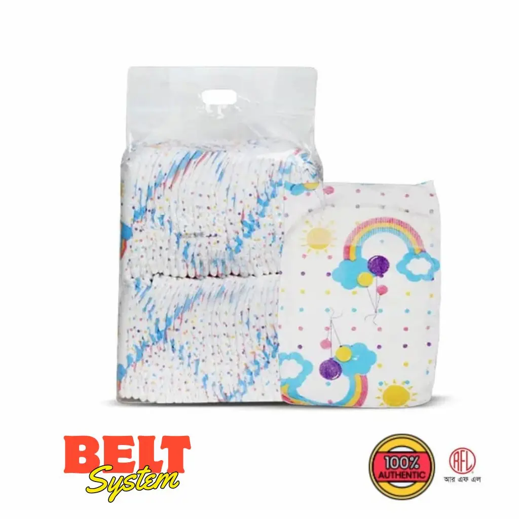 Rainbow Diaper XL Size 50 Pcs 11-25 KG (Belt System) for Kids Dryness, Safety and Comfort